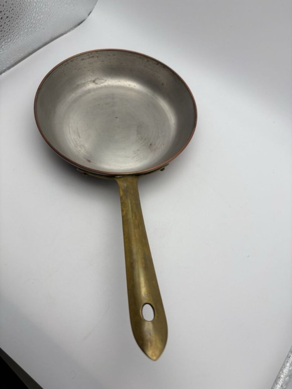 Tagus Portugal Copper Frying Pan Brass Handle Vintage Skillet 6 Inch